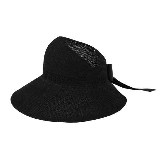 Women Sun Visor Hat with Bow Decor Wide Brim Empty Top Design Adjustable Floppy Hat Outdoor UV Protection Foldable Hat