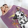 Black Ear Bull Terrier Puppy Throw Blanket Cute Designers Loose halloween Blankets