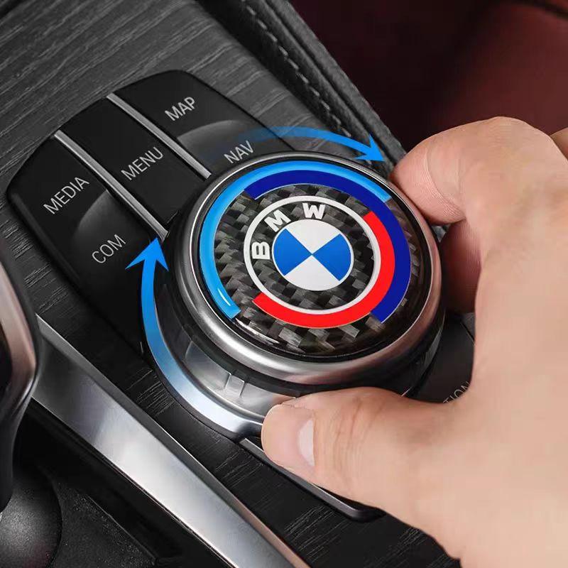 BMW Emblemi M Power per Auto Copri Pulsante Multimedia Manopola Trim Adesivi per BMW M G20 G30 F10 F40 F44 F34 F30 G01 G02 G05 G06 G07 F25