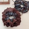 Retro Dunkles Karomuster Scrunchie für Damen: 2025 Modisches, Vielseitiges, Hochelastisches Haargummi