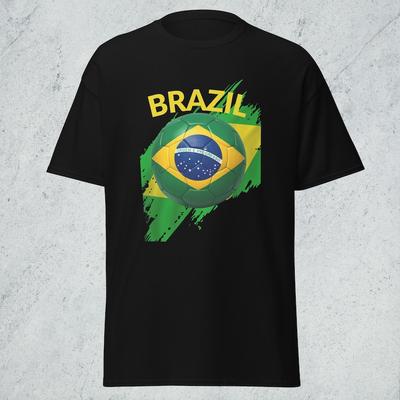 Maglia Nazionale Calcio Brasile, t-shirt calcio Brasile classica, maglietta gialla verde