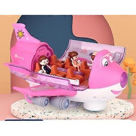 Aeroplane Toys for Toddlers, Electric Toy Airliner Plane 360 Rotating Airplane Vehicles with Light and Music, Electric Aircraft Toy Gift for Kids 3 4