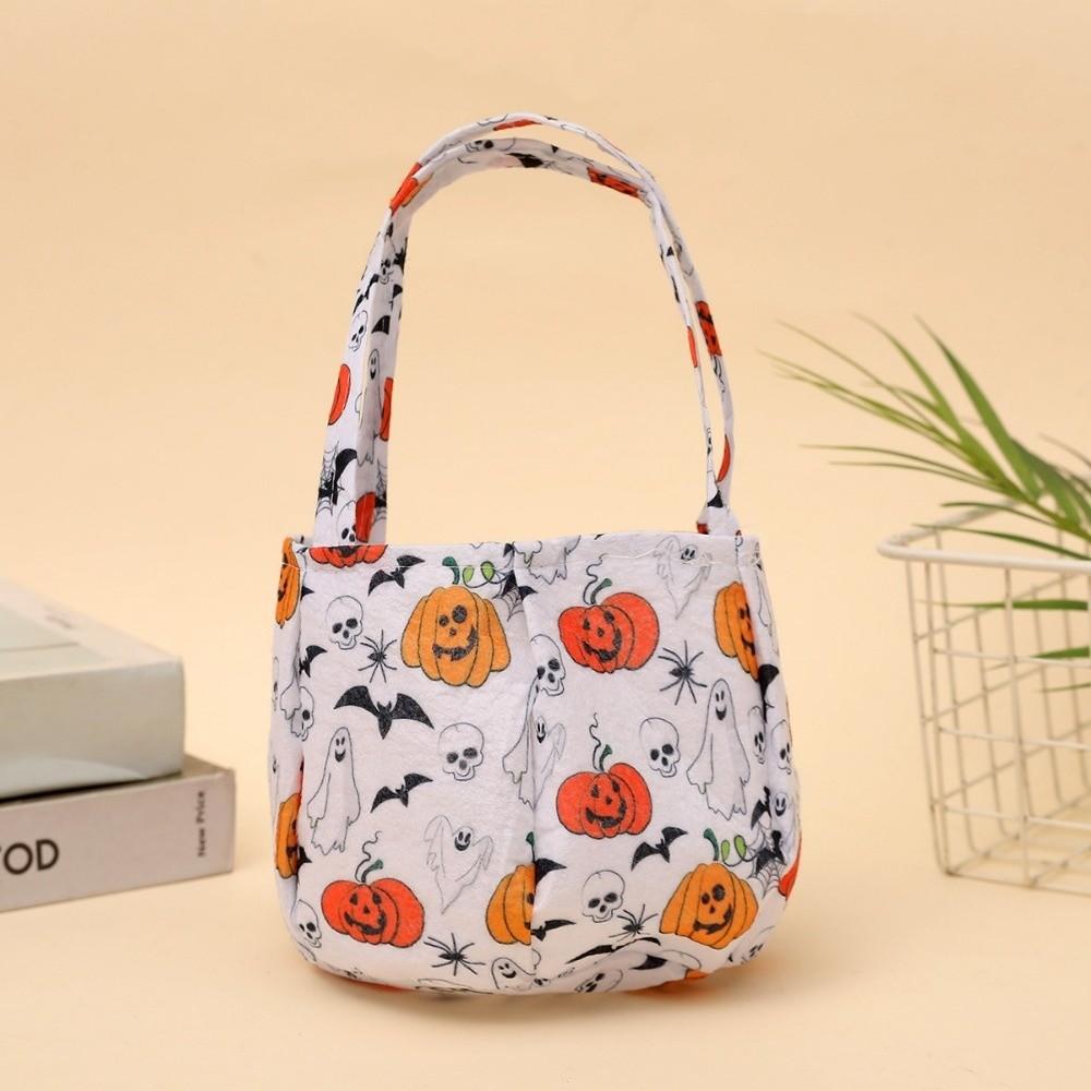 Portable Candy Bucket Non-Woven Pumpkin Candy Bucket Creative Trick-or-Treat Bag Trick or Treat
