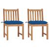 Day and Night - Day and Night Garden Chairs 2 Units Solid Teak Wood with Cushions