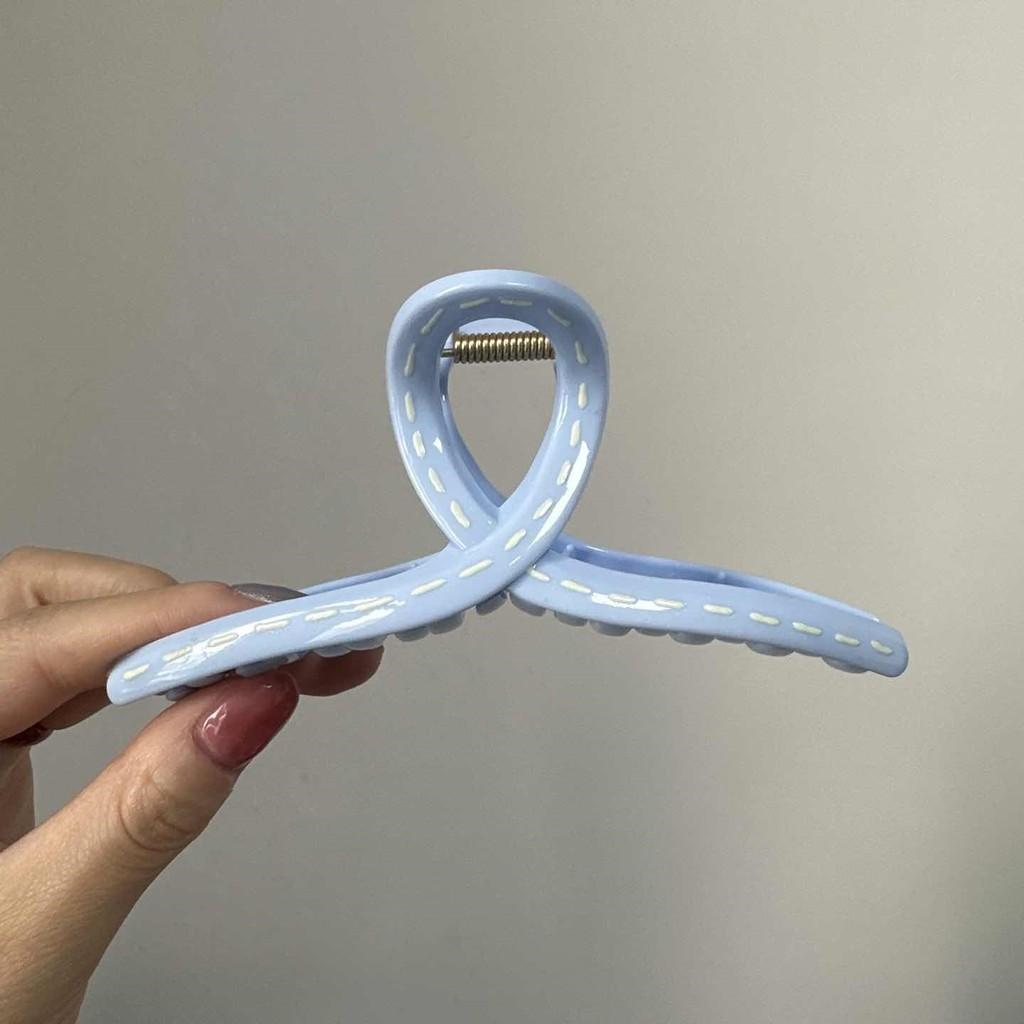 13cm Korean Hand-drawn Line Hair Clip Women's Summer New Fashion Simple Shark Clip Hair Accessories