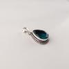Apatite Gemstone 925 Sterling Silver Customize Oxidize Pendant 1.3" Anniversary Gift For Her APP-3-7