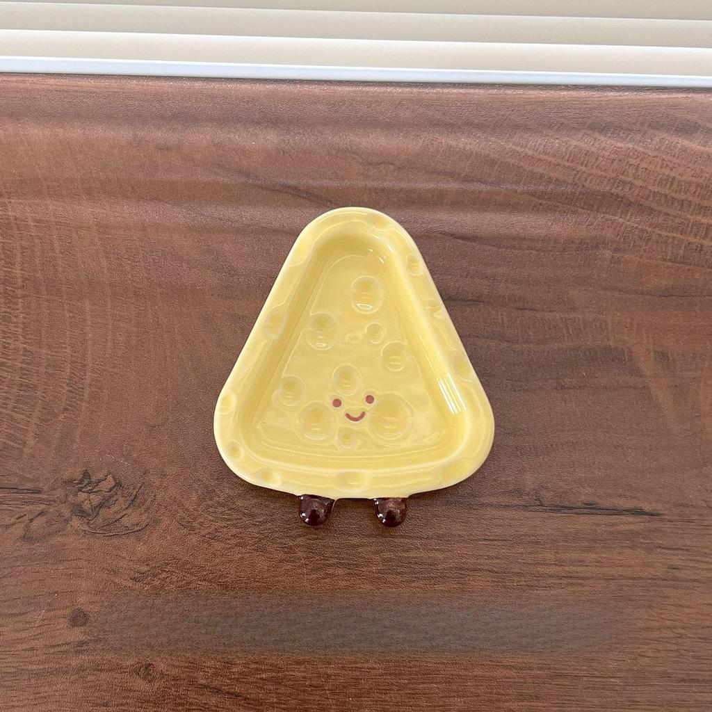Hand Painted Ceramic Cheese Dip Dish Cute Cheese Shape Under Glaze Color Home Decor Tableware
