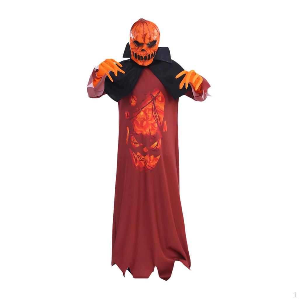 Kids Devil Pumpkin Halloween Costume Gloves for Stage Show Dress up