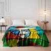 Abstract Picasso-Style Portrait in Vibrant Colors Flannel blanket for bedroom, living room, sofa, and nap sofas.