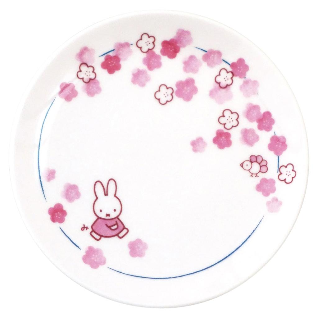 Dick Bruna 17cm Honoka Made in 418112 "Miffy" Plate, Medium, Approx. Diameter, (Flower) Design, Japan,