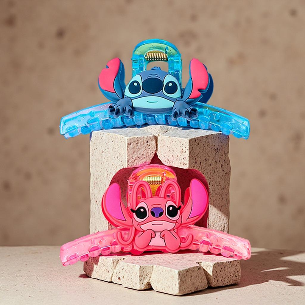 1pc/2pcs Disney Sticker Hair Claw Clips Bright Colored Simple Cute Hair Accessories for Decoration And Hair Ties Grip Strongly