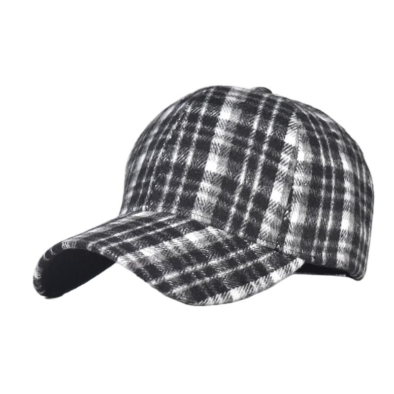 Herbst Winter Hut Herren Frühling Sommer Outdoor Sonnenschutz Visier Klassische Karierte Baseballkappe Hartschalen-Kappe Damenmütze Warme Schirmmütze