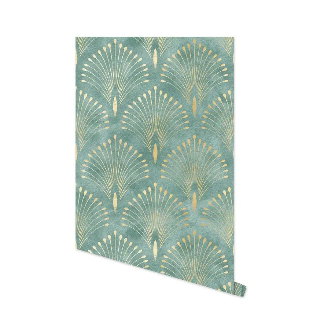 Dark Green Geometric Self Adhesive Wallpaper Modern Nordic Style Peel and Stick Wallpaper Removable Contact Paper Mural Decor