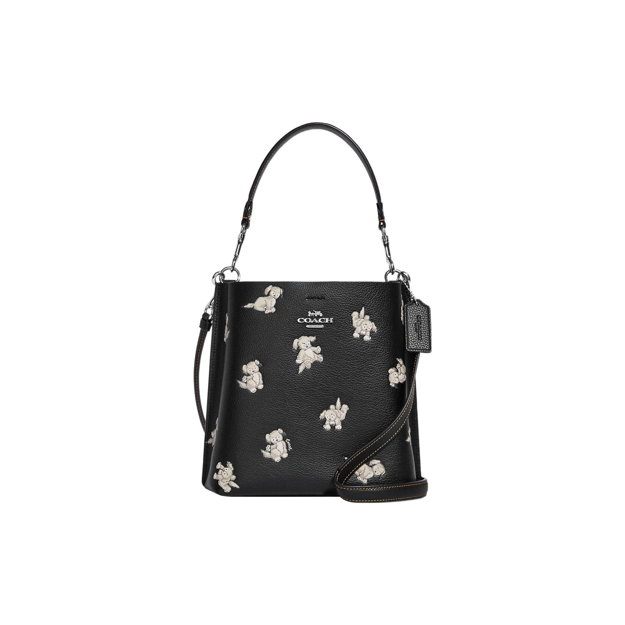 

Новая кожаная сумка-ведро COACH Mollie, Сумка, Сумка на плечо, Сумка через плечо Трубы Женская Черная CC422-SVM2 20.3*10.2*21.6CM