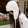 Winter Warm Knitted Hat Women Earflap Beanie Super Soft Thickened Windproof Cold Weather Fashion Cap for Autumn Thick Hats