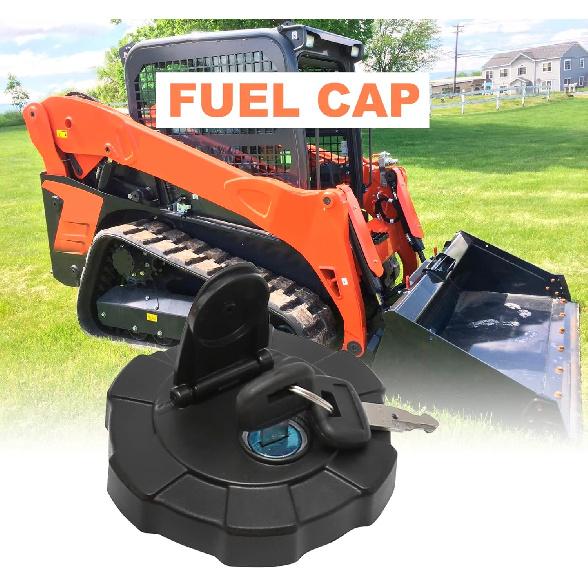 Fuel Cap Excavator Diesel Tank Cover With 2 Keys Replacement For Kubota Skid Steer Loader SVL75-2 SVL90-2 SVL95-2 KX41-3 KX91-3S KX91-3S2 U35-4