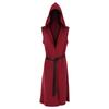 Medieval Vintage Cape Coat Long Robe Sleeveless Hooded Deep V-neck Open-front Cinched Waist Stage Halloween Wizard Costume Cloak