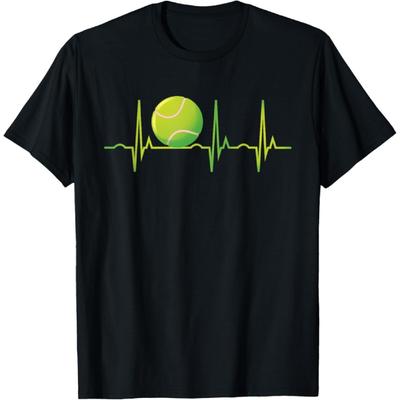 Funny Tennis Heartbeat For Players & Coaches Gift Men Women T-Shirt(1)