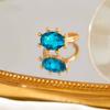 SHIXIN 2026 New Exquisite Colorful Rhinestone Open Rings Women Retro Acrylic Stack Adjustable Knuckle Ring Y2K Jewelry Accessory