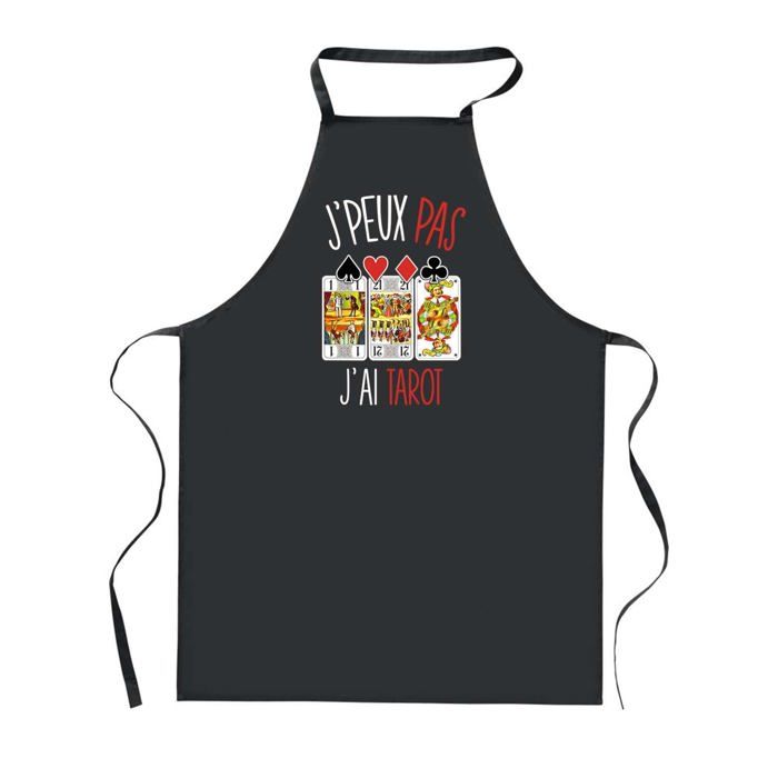 Tablier de cuisine - PLANETEE - J'peux Pas Tarot - Noir - 90x60 cm - Impression France