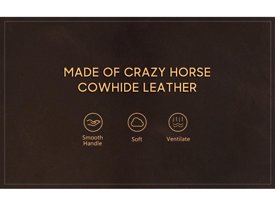 Retro Crazy Horse Cowhide Leather Jewelry Travel Storage Box