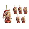 Yousheng Acrylic Squirrel Ornament with Santa Hat 2D Christmas Tree Decoration Festive Hanging Decor for Car Home