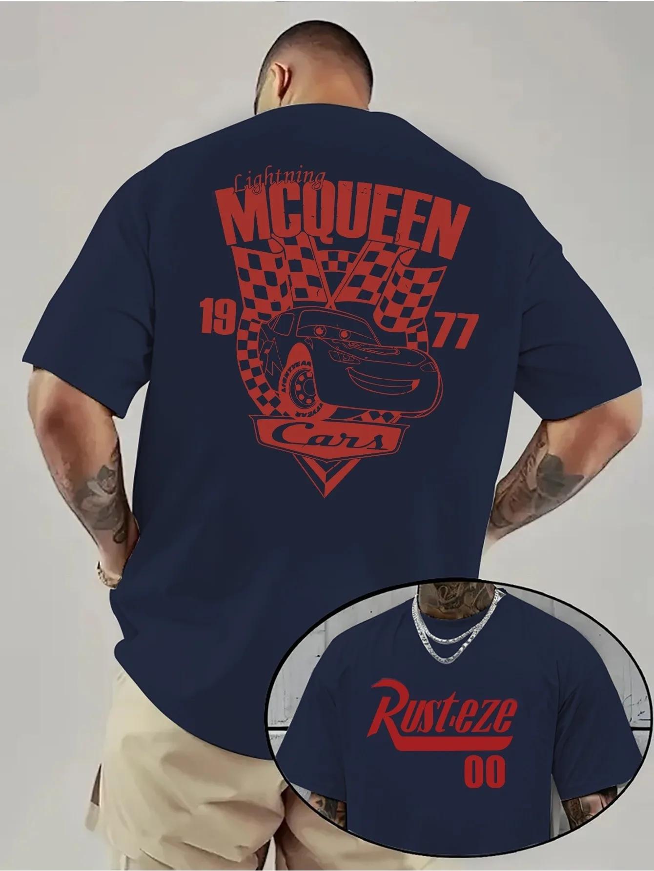 

Чоловіча футболка Disney Cars Блискавка Маквін, 100% чиста бавовна, з коротким рукавом, Модний та високоякісний чоловічий топ M