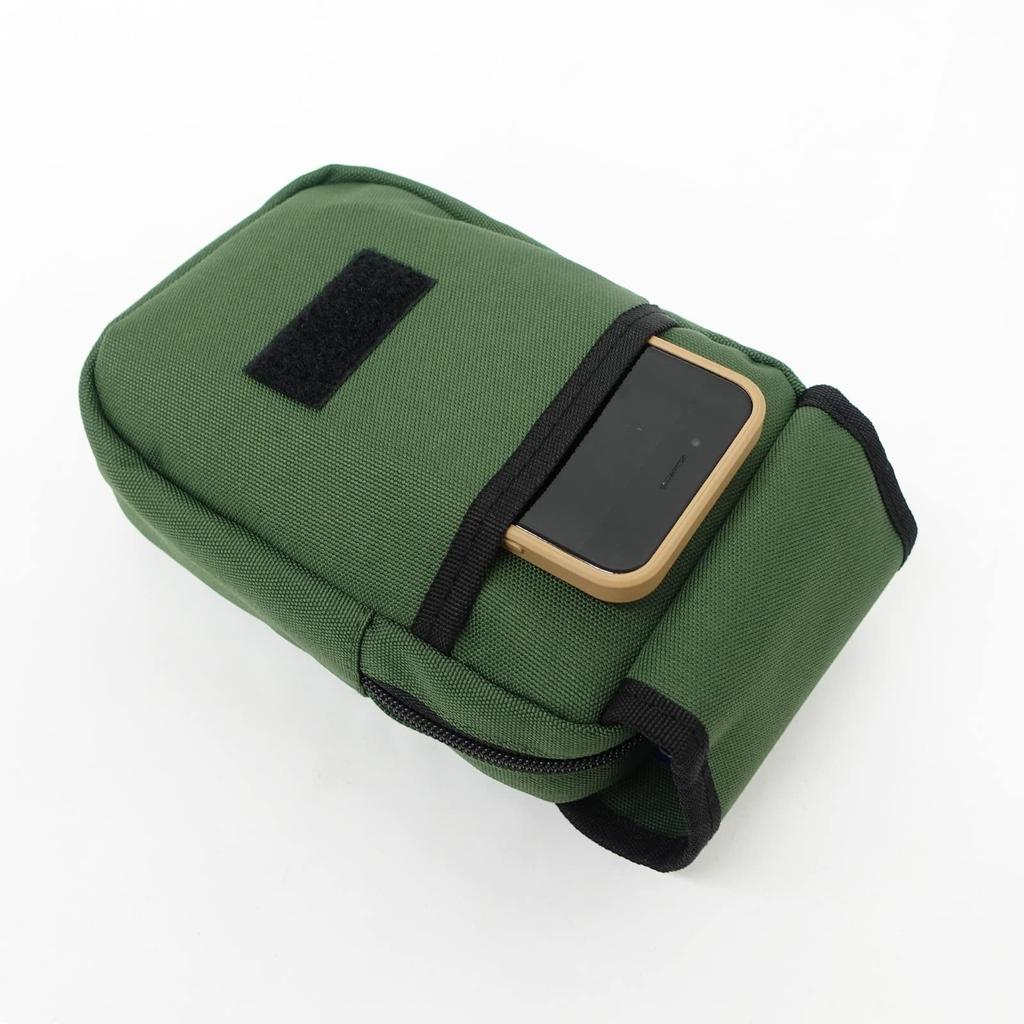 Outdoor Products Mini Pouch with Shoulder Smartphone Luminous Green Carabiner, Strap, Storage, Design, Metal-Look Zipper,