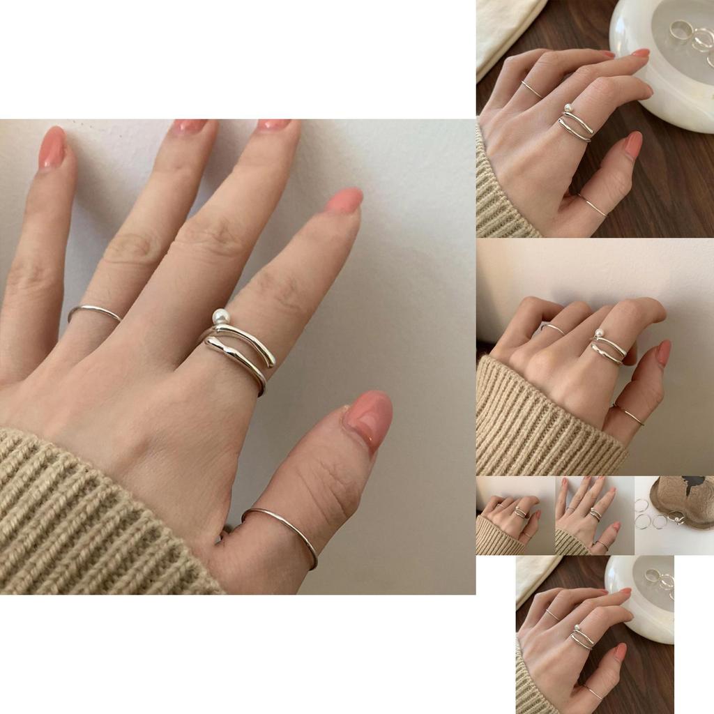 Stylish Minimalist Open Ring With Unique Dual Pearl Design For Fashionable Ladies