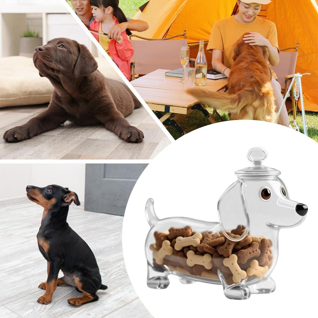 Dog Food Snack Jars Airtight Dog Treat Jar For Pets Puppy Snack Cookie Storage Dispenser Fo Snack Meat Strips Biscuits Candy
