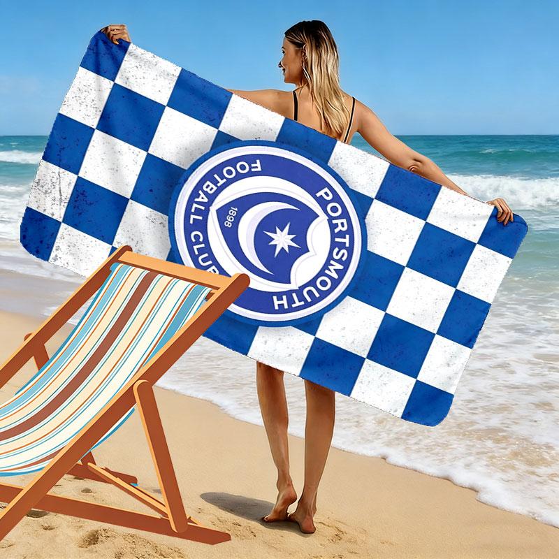 Portsmouth Logo Beach Towel, Large Soft Quick Dry Towel for Beach Camping Swimming