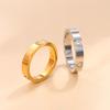 18K Gold Plated Titanium Steel Zircon Heart Ring - Simple, Fashionable, High-End Couple's Ring.