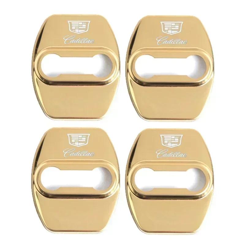 4pcs Car Door Lock Cover Protection Stickers for Cadillac CTS Escalade ATS Auto Interior Decal Replacement Logo Accessories