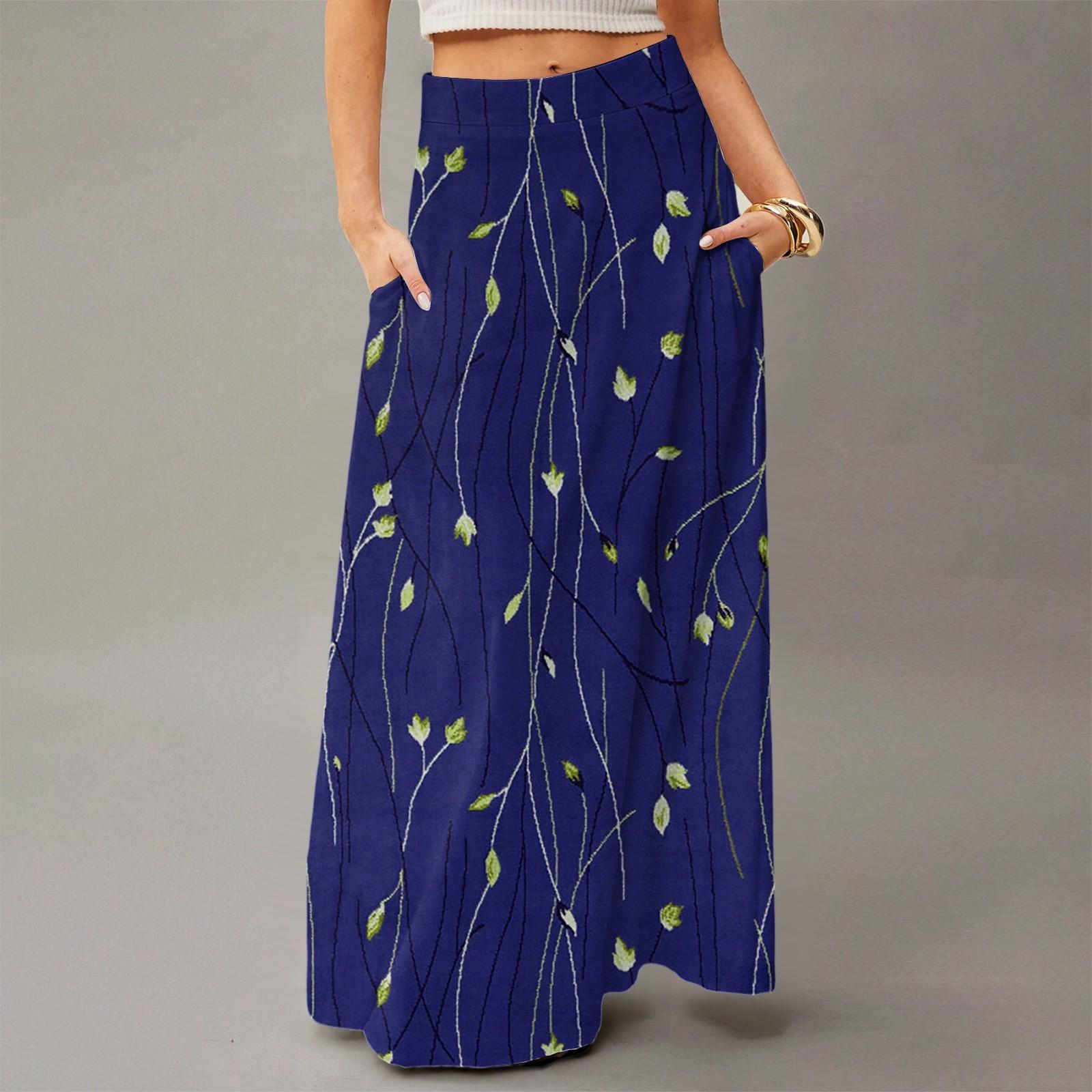 

Женское летящее платье макси обычное повседневное летнее с цветочным принтом в богемном стиле юбка XL