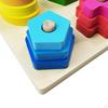 Wood Shape-Sorting Geometric Stacker Building Blocks Educational Cognitive for Toddler Kids Children