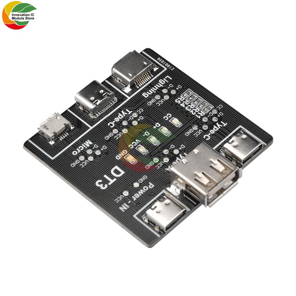 Data Line Detection Board DT1 Micro Type-c Interface USB Data Cable Detection Board Switch USB Data Cable Tester Portable