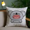 Cartoon Cute Koala Cushion Cover Plush Fabric DoubleSided Printed Invisible Zipper Sofa Pillow Case Home Bedroom Decor