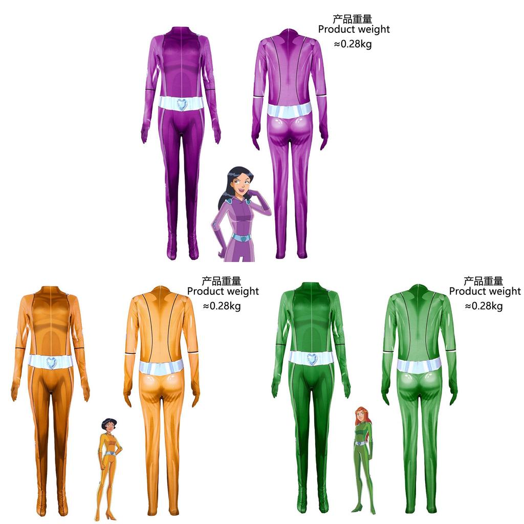 Totally Spies Cosplay Costume For Women Girls With Milk Silk Fabric For Halloween Stage Performance