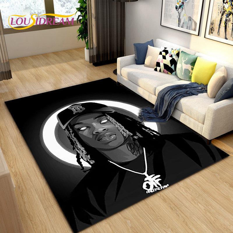 Hip Hop Art Rapper Legend Star Area Rug Large,Carpet Rug for Living Room Bedroom Sofa Doormat Decoration,Kids Non-slip Floor Mat