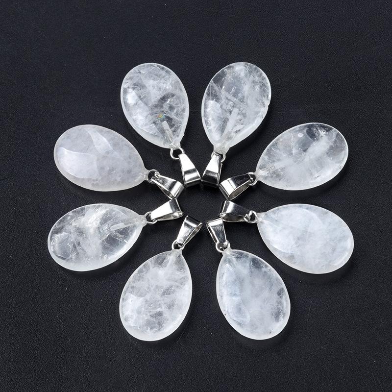 

Плоское ожерелье с подвеской в форме капли - подвеска в форме капли из натурального агата для самостоятельного изготовления ювелирных изделий, модное ожерелье (1Pcs)White Crystal