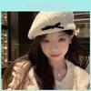 Beret Feminine White Hat With Cute Bowknot Design For Women Perfect For Autumn And Winter