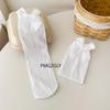 1 Girls' Bow Socks Spring/Summer Thin Velvet Stacked Socks Korean Version Lolita Baby Princess Calf Socks