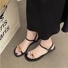 Fashion platform sandals for women's spring and summer new models with open-toed thin heels and one-button women's shoes trend