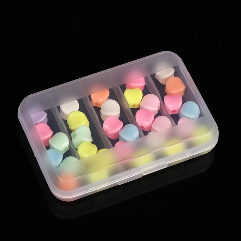 1 Set Diy Pill Seed Beads Jewelry Nail Art Material Organizer Box Transparent Rectangular Plastic Storage Box Jewelry Accessory