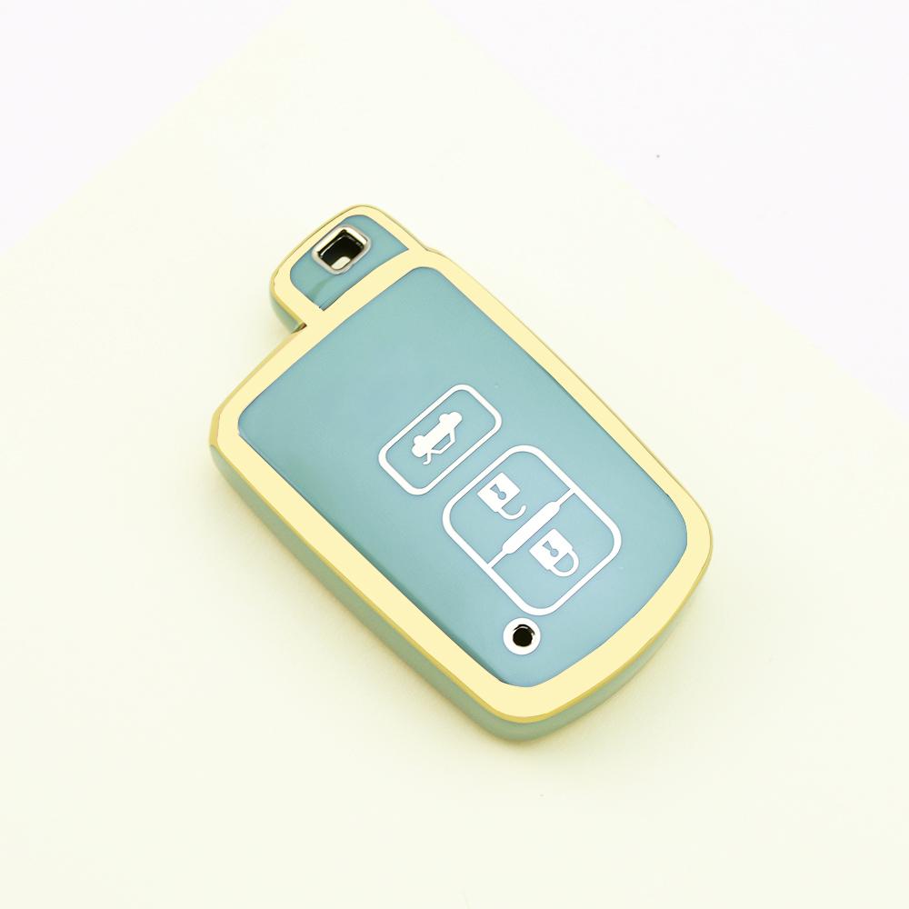 

Gold Edge 2/3/4 Buttons TPU Car Remote Key Case Cover Shell Fob Bag for Toyota Land Cruiser Corolla Camry RAV4 Highlander Auris CHR Avalon 3A button key cover зелений