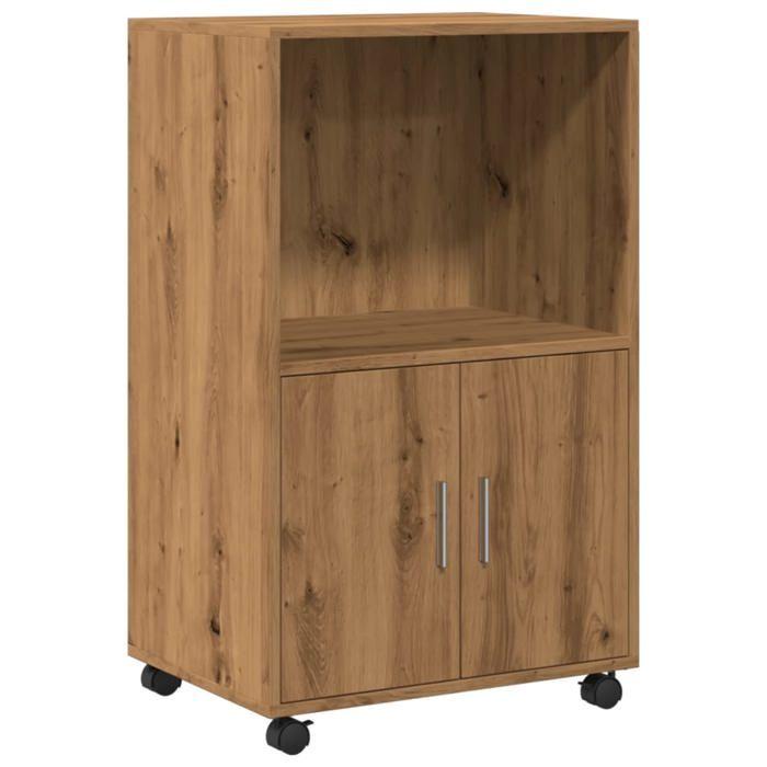 VidaXL Armoire à roulettes chêne artisanal 55x40x91 cm bois ingénierie, classeur, armoire de classement pour maison, 853190