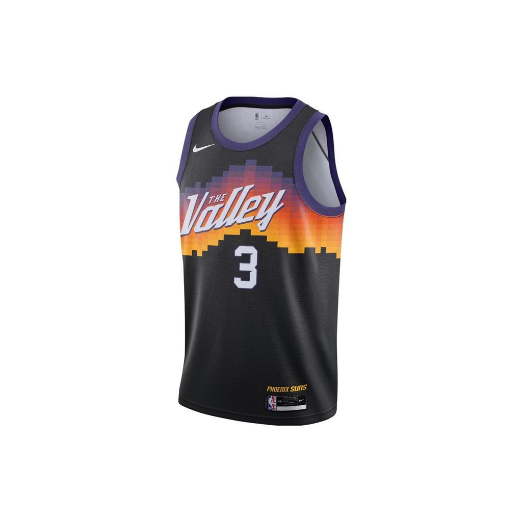 Nike NBA Fan Edition Letter Number Color Pattern Printed Round Neck Basketball Jersey Suns Paul 3 Unisex Jersey Black CN1773-010