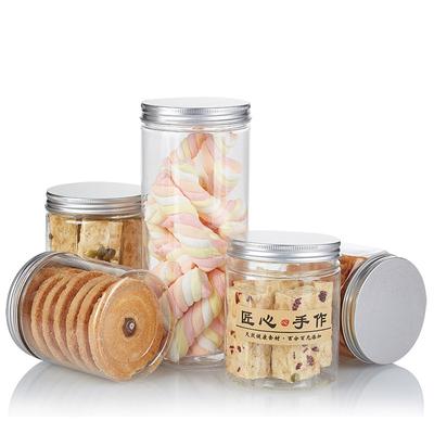 Aluminum Sealed Cans Food Grade Pet Empty Plastic Bottles Thickened Transparent Wide Mouth Snack Candy Container Storage Bottles