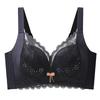 Underwear summer thin women's no steel rim breathable large chest small anti-sagging adjustment type pull gather bra cover