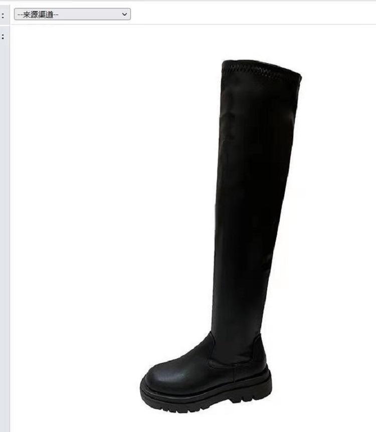 

Эластичные ботфорты женские осенне-зимние новые ботинки маленького рыцаря тонкие ботинки толстый каблук длинные сапоги 43